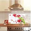 Kitchen Decor - oil Proof Aluminum Foil Wall Sticker Paper, Beauty Rose leaf Cover