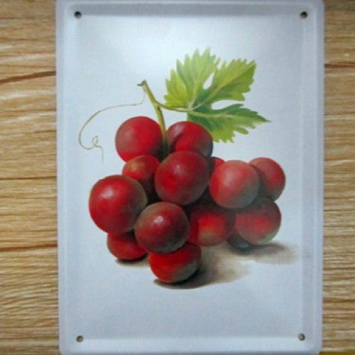 Kitchen Art wall decor House Bar Cafe vintage plaque poster iron GY-00958 8*11CM --Metal Tin signsFood Red grapes
